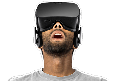 Animation réalité virtuelle - Collaborateur en entreprise jouant à la réalité virtuelle